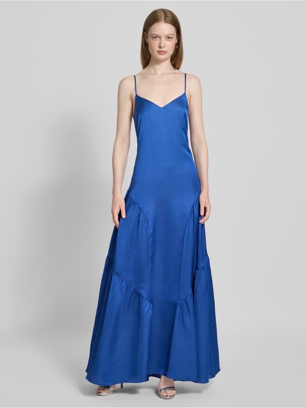 NWT Lauren Ralph Lauren Blue Spaghetti-Strap Maxi Dress